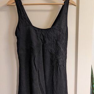 All Saints Black Embroidered Tank